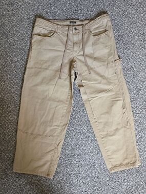 wild fable Men's Tan Cargo Pants with Drawstring Waist